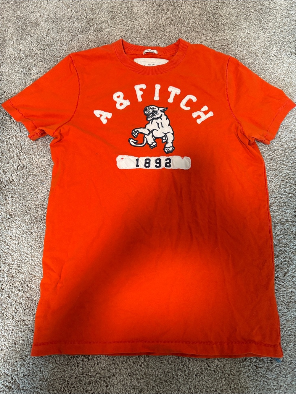 Abercrombie & Fitch Vibrant Orange Crewneck Tee